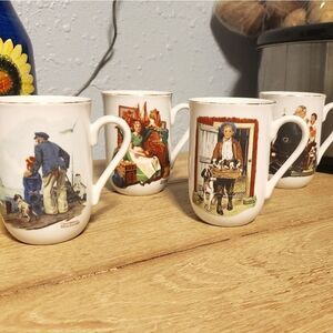 Norman Rockwell mug set